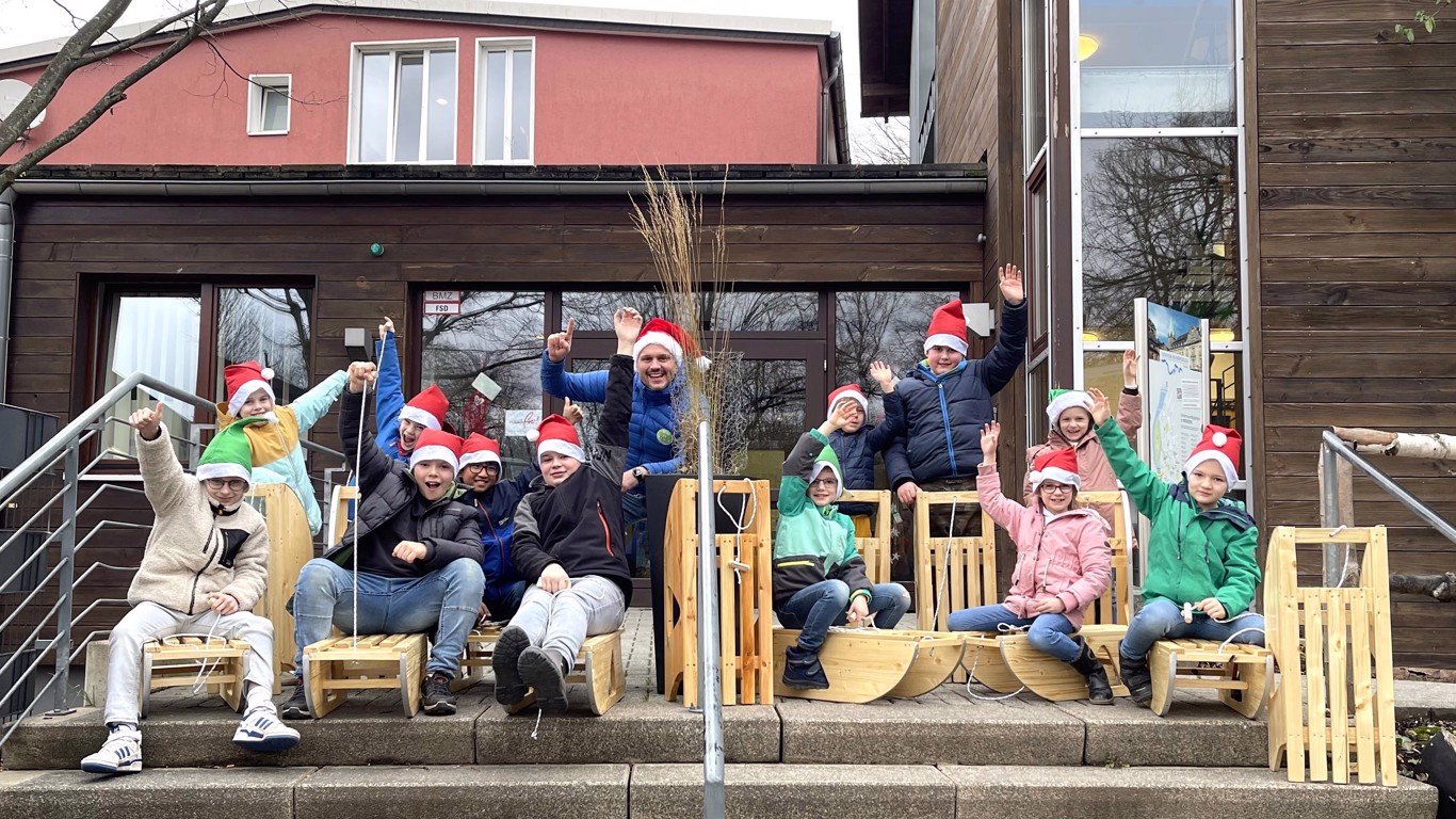 Gruppenbild Schlittenbau