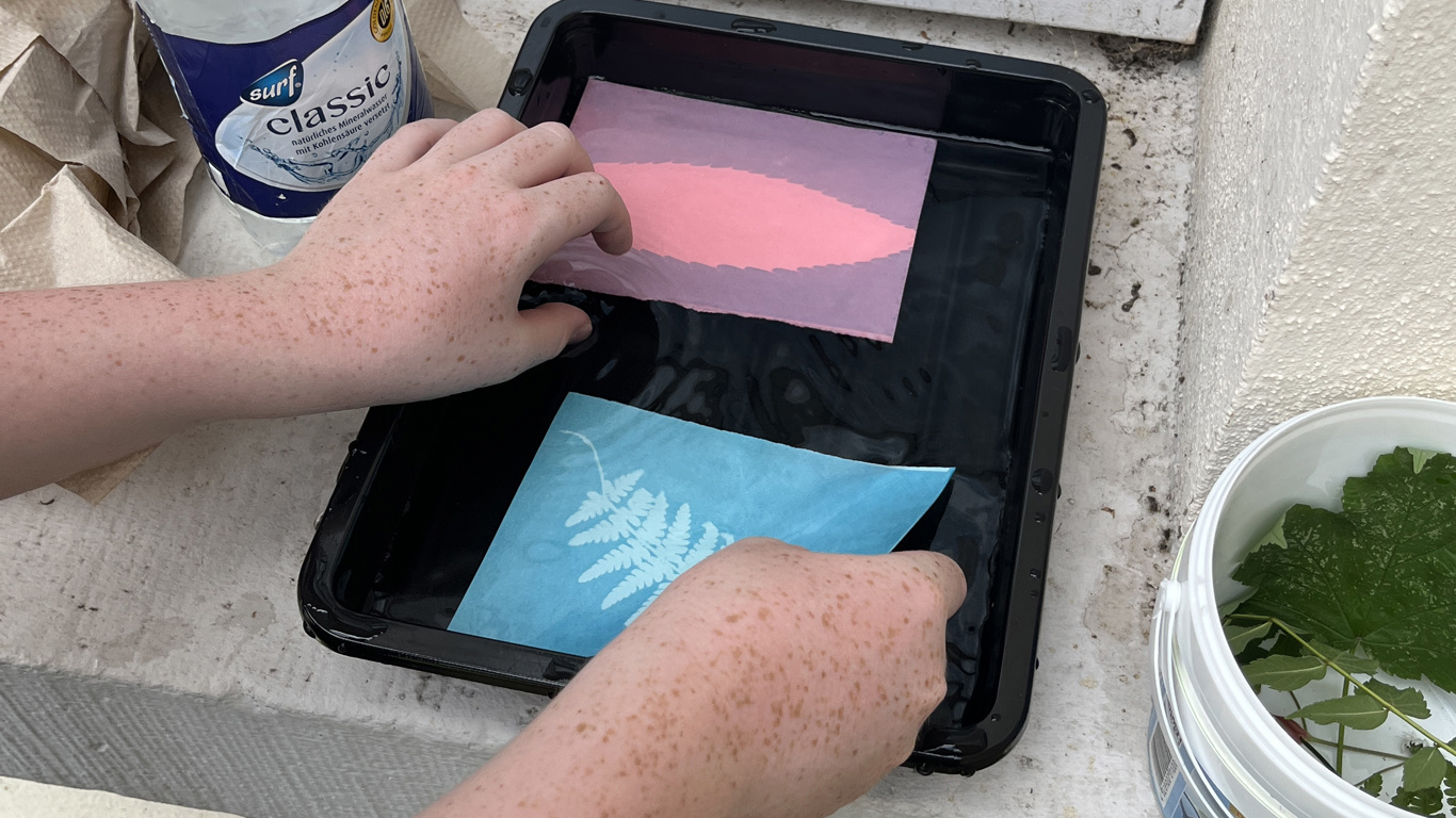 Entwicklung Tageslicht-Fotos im Sommerferien-Workshop
