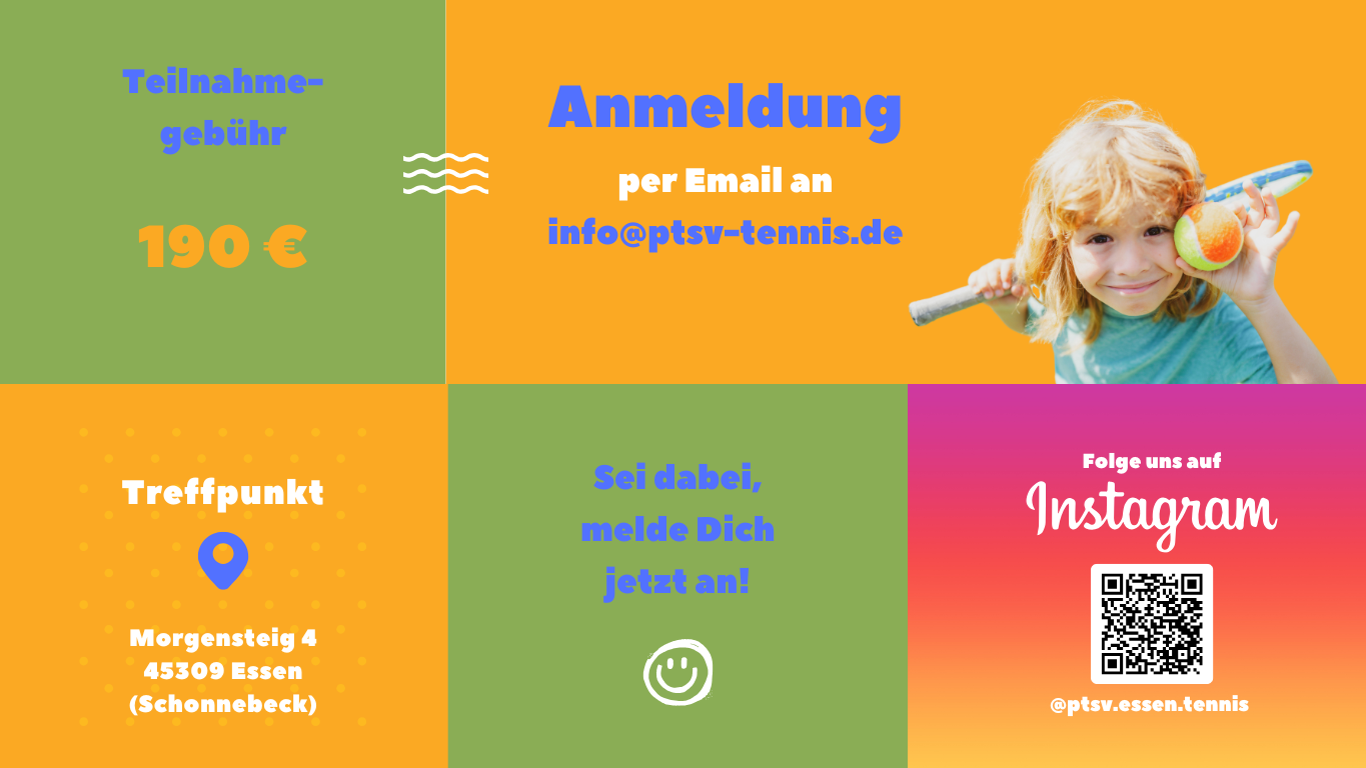 Tennis Sommercamp beim PTSV Essen in Essen Schonnebeck