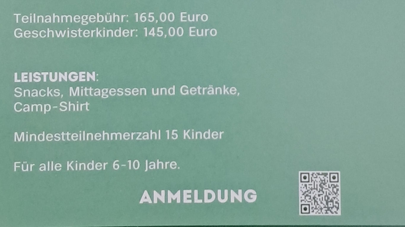 QR Code zur Anmeldung