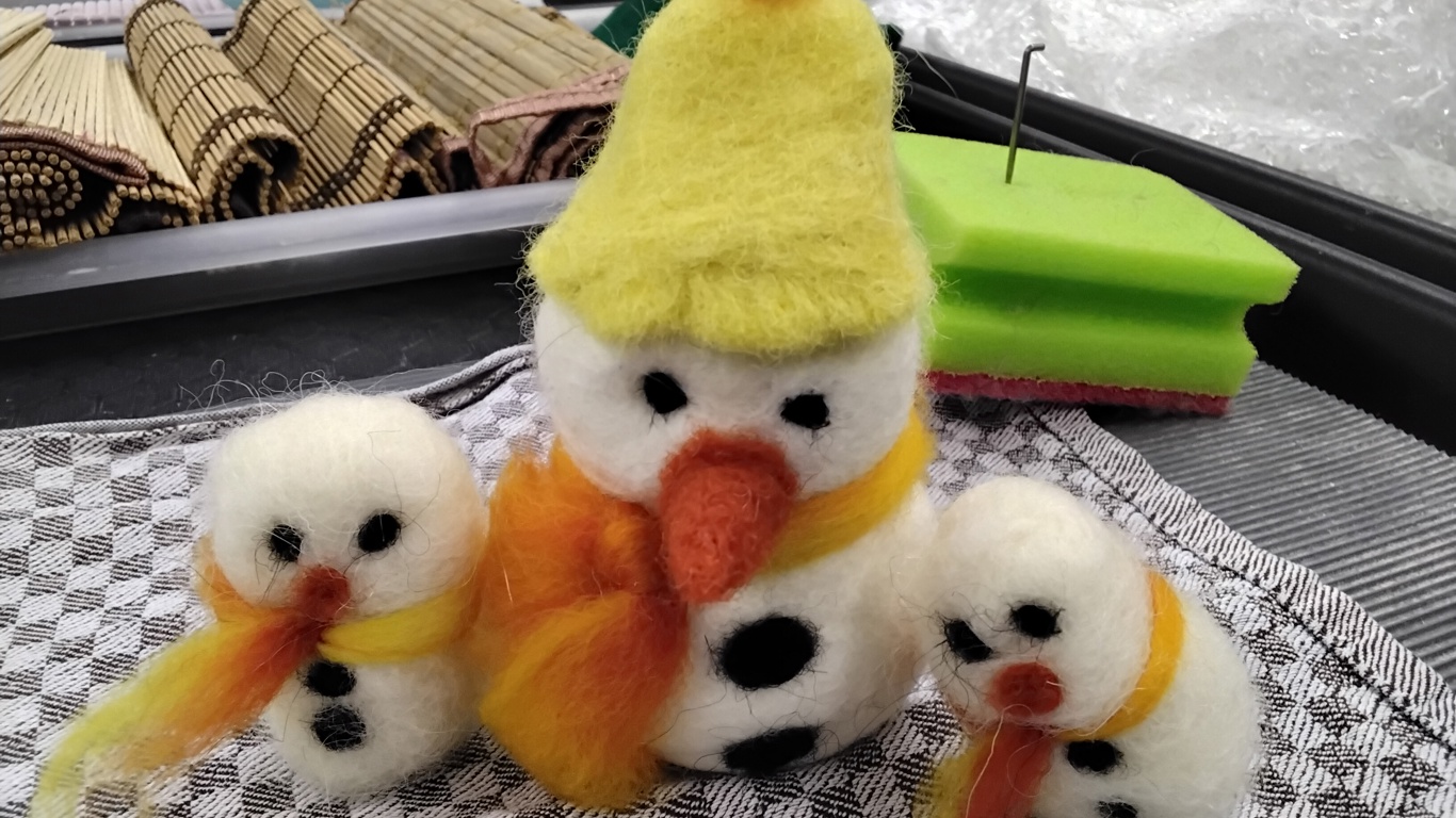 Filz Schneemänner